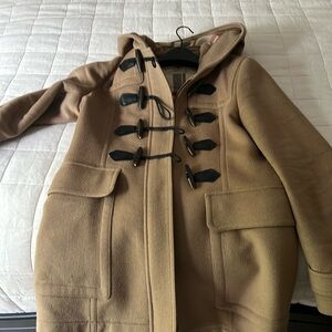 Hard to find Burberry wool toggle hooded coat camel